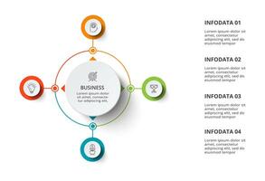 creativo concetto per Infografica con 4 passi, opzioni, parti o processi. attività commerciale dati visualizzazione. vettore