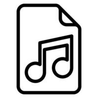 Audio file linea icona vettore