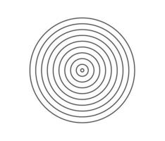 elemento cerchio concentrico. anello di colore bianco e nero. illustrazione vettoriale astratta per onda sonora, grafica monocromatica.