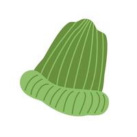 a maglia cappello mano disegnato cartone animato illustrazione. piatto stile disegno, isolato . bambini autunno, autunno Stampa elemento, di stagione caldo, accogliente Abiti, maglieria, artigianato, maglieria vettore