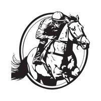 cavallo da corsa logo design arte, icone, e grafica isolato su bianca vettore