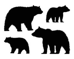 silhouette orso collezione. illustrazione vettore
