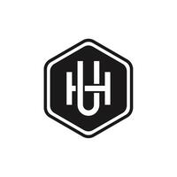lettera uh o eh distintivo logo vettore