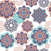 grafica del festival dell'arte geometrica islamica. decorazione senza cuciture a colori. celebrazione dell'eid mubarak. vettore