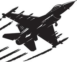 combattente aereo silhouette isolato su bianca sfondo. combattente aereo logo vettore