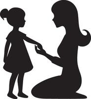 madre e bambino silhouette con bianca sfondo. La madre di giorno concetto vettore