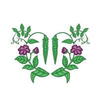 simbolo di soia pianta con baccelli. cartone animato stile illustrazione vettore