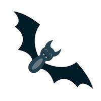 cartone animato pipistrello nel piatto stile isolato su bianca sfondo, simbolo per Halloween. illustrazione nel disegnato a mano stile per striscione, volantino, invito, manifesto e design. vettore