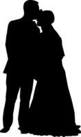 silhouette di nozze foto su bianca sfondo vettore