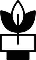 un' nero e bianca disegno di un' fiore nel un' vaso nel il concetto di attività commerciale icone vettore