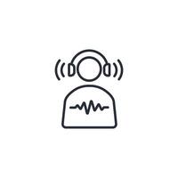 ascoltatore icona. .modificabile tratto.lineare stile cartello per uso ragnatela design,logo.simbolo illustrazione. vettore