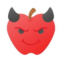 pauroso diavolo con corna, personalizzabile emoji icona nel di moda stile vettore