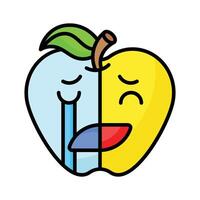 contento triste sentimenti emoji icona, pronto per uso design vettore