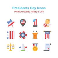 creativamente artigianale presidenti giorno icone impostare, personalizzabile vettori