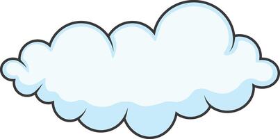 cartone animato nuvole su bianca sfondo. Cloudscape elemento vettore