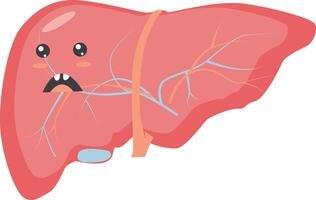 carino umano interno organo carattere. nel cartone animato forme. umano organi anatomia. isolato illustrazione vettore