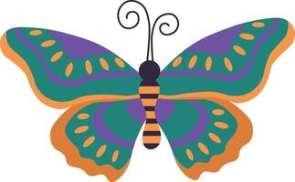 adorabile farfalla illustrazione nel piatto cartone animato design. isolato su bianca sfondo vettore