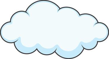 cartone animato nuvole su bianca sfondo. Cloudscape elemento vettore
