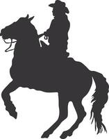 cowboy silhouette. cowboy rodeo con corda. isolato su bianca sfondo vettore