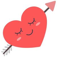 freccia cuore piatto illustrazione per san valentino giorno isolato su bianca sfondo. vettore