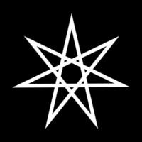 ettagramma, satanico simboli, medievale occultismo, Magia francobolli, sigilli, mistico nodi, diavolo attraversare. sigillo Lucifero Baphomet vettore