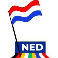 Olanda nazionale bandiera progettato per Europa calcio campionato nel 2024 vettore