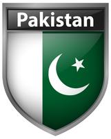 Bandiera del Pakistan sul badge vettore