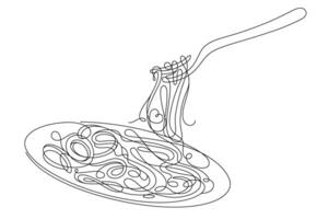 spaghetti linea arte illustrazione per decorazione minimalismo vettore