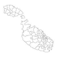 Malta carta geografica con amministrativo divisioni. illustrazione. vettore