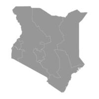 Kenia carta geografica con province. illustrazione. vettore