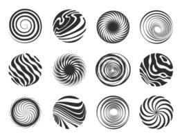 spirale astratto movimento e ipnotico vortice, vortice e vortice dinamico icona design vettore