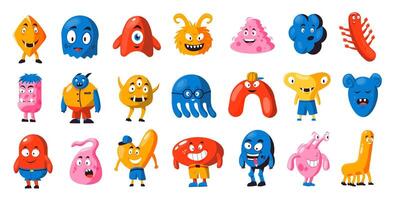 divertente mostro forme collezione per bambini giocattoli vettore