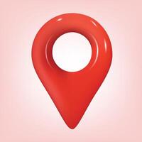 marchio Posizione. individuare perno GPS carta geografica. realistico 3d design nel plastica cartone animato stile. icona isolato. vettore