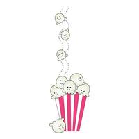 illustrazione di cartone animato Popcorn secchio vettore