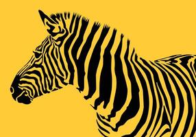 zebra strisce nero e giallo colore. zebra cavallo nero isolato su giallo sfondo. vettore