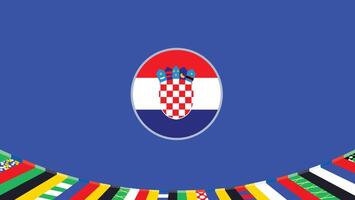 Croazia emblema bandiera europeo nazioni 2024 squadre paesi europeo Germania calcio simbolo logo design illustrazione vettore