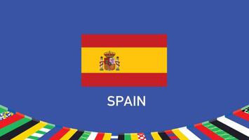 Spagna bandiera squadre europeo nazioni 2024 simbolo astratto paesi europeo Germania calcio logo design illustrazione vettore