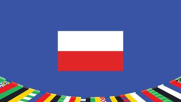 Polonia bandiera simbolo europeo nazioni 2024 squadre paesi europeo Germania calcio logo design illustrazione vettore