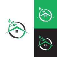 moderno minimalista giardino Casa logo per paesaggio, prato cura attività commerciale, azienda, rivenditore, eccetera. vettore