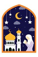 Ramadan kareem piatto illustrazione design vettore