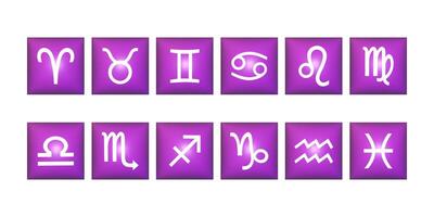 impostato zodiaco cartello 3d icona. oroscopo e astrologia. illustrazione. vettore