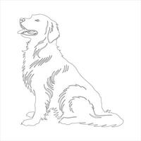 mano disegnato d'oro cane da riporto cane schema illustrazione vettore