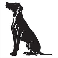 piatto illustrazione di cane silhouette vettore