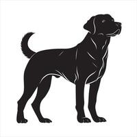 piatto illustrazione di labrador cane da riporto cane silhouette vettore