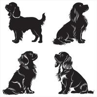 piatto illustrazione di cane silhouette vettore