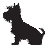 piatto illustrazione di cane silhouette vettore