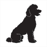 piatto illustrazione di cane silhouette vettore