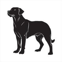 piatto illustrazione di labrador cane da riporto cane silhouette vettore