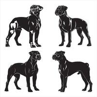 piatto illustrazione di cane silhouette vettore