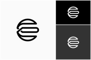 lettera e iniziale monogramma cerchio il giro linea arte moderno logo design illustrazione vettore